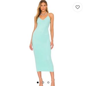 AFRM Amina Mesh Dress in Aqua Blue